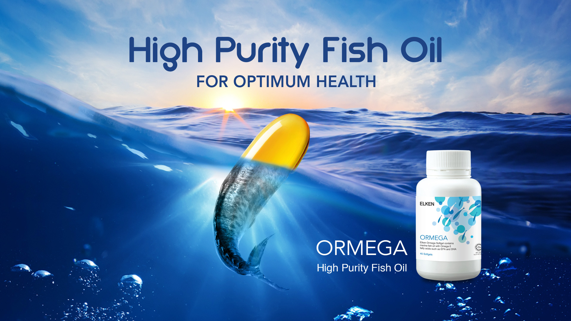 Elken Ormega The High Potency & Purity Fish Oil In A Softgel