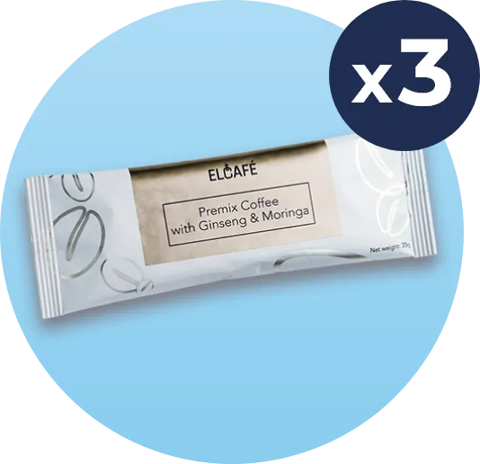 Elcafe Premix Coffee with Ginseng & Moringa Product